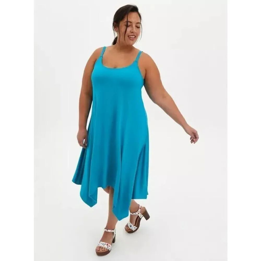✨Torrid Midi Jersey Teal Trapeze Sz 4X Dress✨